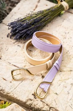 Minuit Sur Terre Comma Vegan Leather Belt | Lavender Croc Accessories
