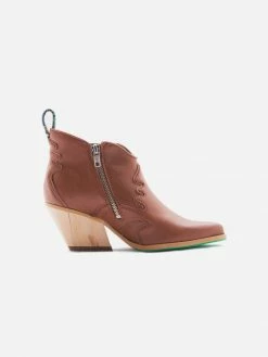A Perfect Jane Atlantis AppleSkin Leather Vegan Ankle Boots | Cognac