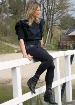 A Perfect Jane Lot AppleSkin Leather Vegan Biker Boots | Black Shoes