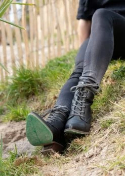 A Perfect Jane Lot AppleSkin Leather Vegan Biker Boots | Black Shoes