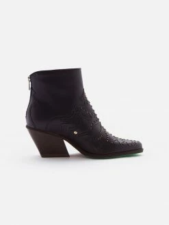 A Perfect Jane Rossana AppleSkin Leather Vegan Ankle Boots | Navy Blue Shoes