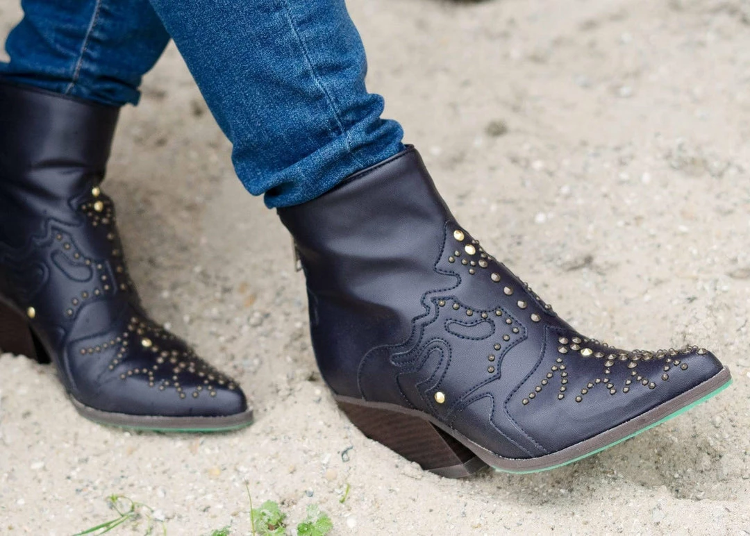 A Perfect Jane Rossana AppleSkin Leather Vegan Ankle Boots | Navy Blue Shoes 4 A Perfect Jane Rossana AppleSkin Leather Vegan Ankle Boots | Navy Blue Shoes