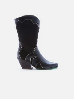 A Perfect Jane Sooty AppleSkin Leather & Vegan Suede High Boots | Black Shoes