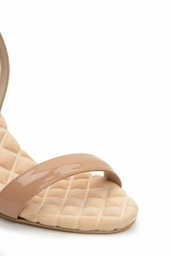 AERA Claudia Vegan Patent Leather High-Heeled Slingback Sandals | Nude