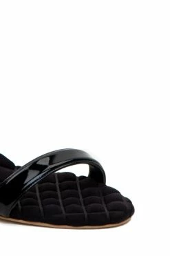 AERA Claudia Vegan Patent Leather High-Heeled Slingback Sandals | Black Shoes 7 AERA Claudia Vegan Patent Leather High-Heeled Slingback Sandals | Black Shoes