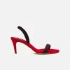 AERA Claudia Vegan Satin High-Heeled Slingback Sandals | Bordeaux Shoes