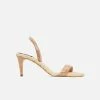 AERA Claudia Vegan Patent Leather High-Heeled Slingback Sandals | Nude
