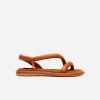 AERA Gina Vegan Leather Chunky Flat Sandals | Brown Shoes