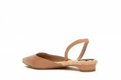 AERA Jackie Vegan Patent Leather Pointed-Toe Slingback Flats| Nude Shoes