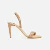 AERA Shoes Vivien Vegan Patent Leather High-Heeled Slingback Sandals | Nude