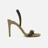 AERA Vivien Vegan Patent Leather High-Heeled Slingback Sandals | Green