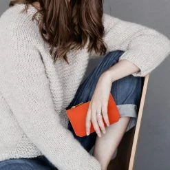 Alkeme Atelier AIR Vegan Leather Credit Card Case | Orange Accessories