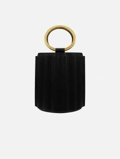 Alkeme Atelier Bags Water Vegan Leather Metal Handle Bucket | Black
