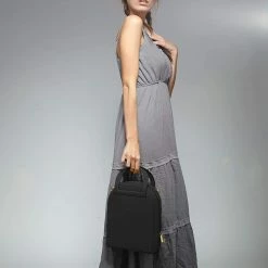 Alkeme Atelier EARTH Vegan Leather Arch Satchel | Black