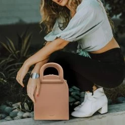 Alkeme Atelier EARTH Vegan Leather Arch Satchel | Beige Nude