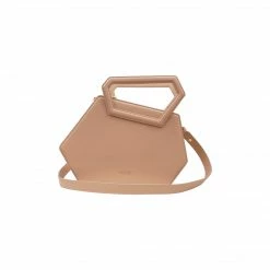 Alkeme Atelier EARTH Vegan Leather Hexagon Satchel | Beige Nude Bags