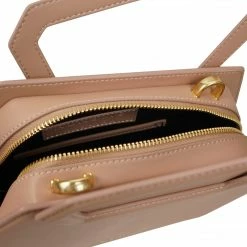 Alkeme Atelier EARTH Vegan Leather Hexagon Satchel | Beige Nude Bags