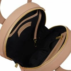 Alkeme Atelier Earth Vegan Leather Round Crossbody Bag | Beige Nude