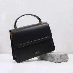 Alkeme Atelier Bags FIRE Vegan Leather Flap Crossbody Bag | Black