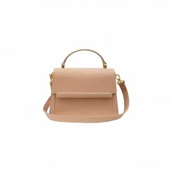 Alkeme Atelier FIRE Vegan Leather Flap Crossbody Bag | Beige Nude