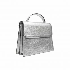 Alkeme Atelier Fire Piñatex Vegan Leather Flap Satchel | Silver