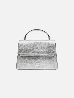 Alkeme Atelier Fire Piñatex Vegan Leather Flap Crossbody Bag | Silver Bags
