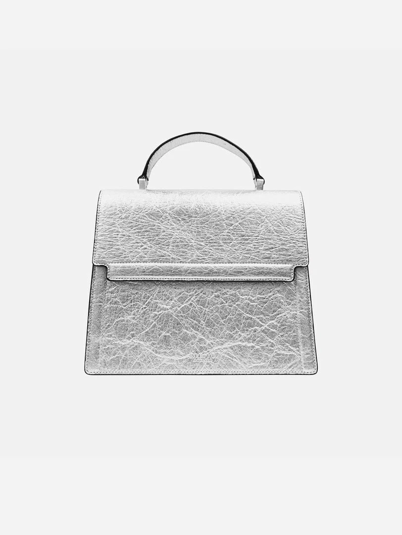 Alkeme Atelier Fire Piñatex Vegan Leather Flap Satchel | Silver 3 Alkeme Atelier Fire Piñatex Vegan Leather Flap Satchel | Silver