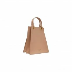 Alkeme Atelier FIRE Vegan Leather Triangular Satchel | Beige Nude Bags