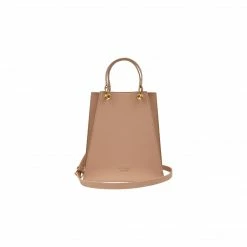 Alkeme Atelier FIRE Vegan Leather Triangular Satchel | Beige Nude Bags