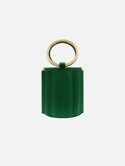 Alkeme Atelier Water Small Vegan Leather Metal Handle Bucket | Red