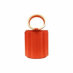 Alkeme Atelier Water Small Vegan Leather Metal Handle Bucket | Yellow Bags