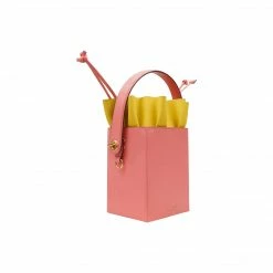 Alkeme Atelier Water Vegan Leather Square Flower Bucket Bag | Pink Bags