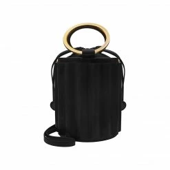 Alkeme Atelier Bags Water Vegan Leather Metal Handle Bucket | Black