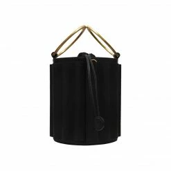 Alkeme Atelier Bags Water Vegan Leather Metal Handle Bucket | Black