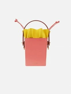 Alkeme Atelier Water Vegan Leather Square Flower Bucket Bag | Pink Bags