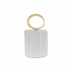 Alkeme Atelier Water Small Vegan Leather Metal Handle Bucket | Yellow Bags