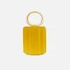 Alkeme Atelier Water Small Vegan Leather Metal Handle Bucket | Yellow Bags