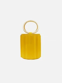 Alkeme Atelier Water Small Vegan Leather Metal Handle Bucket | Green Bags