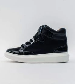 Allkind Vegan Shoes Alicia High Top Vegan Shine Trainer | Black