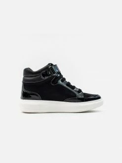 Allkind Vegan Shoes Alicia High Top Vegan Shine Trainer | Black
