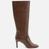 Allkind Vegan Chloe Vegan Leather Heeled Long Knee Boots | Brown Shoes