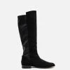 Allkind Vegan Grace Two Tone Vegan Long Flat Boots | Black Shoes