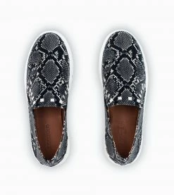 Allkind Vegan Shoes Hayley Stud Detail Vegan Leather Slip On Trainer | Black Snake