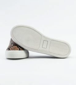 Allkind Vegan Hayley Stud Detail Vegan Leather Slip On Trainer | Brown Snake Shoes