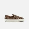 Allkind Vegan Hayley Stud Detail Vegan Leather Slip On Trainer | Brown Snake Shoes