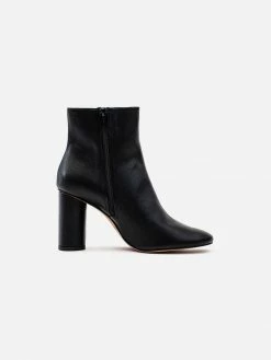 Allkind Vegan Shoes Isabella Vegan Grain Leather Heeled Ankle Boots | Black