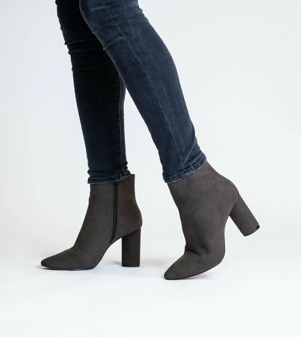 Allkind Vegan Isabella Vegan Suede Heeled Ankle Boots | Brown 5 Allkind Vegan Isabella Vegan Suede Heeled Ankle Boots | Brown