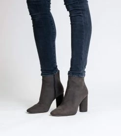 Allkind Vegan Isabella Vegan Suede Heeled Ankle Boots | Brown