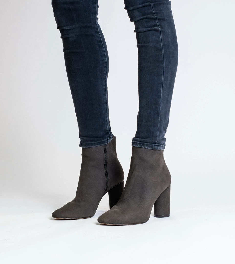 Allkind Vegan Isabella Vegan Suede Heeled Ankle Boots | Brown 4 Allkind Vegan Isabella Vegan Suede Heeled Ankle Boots | Brown