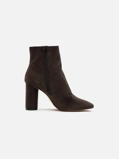 Allkind Vegan Isabella Vegan Suede Heeled Ankle Boots | Brown